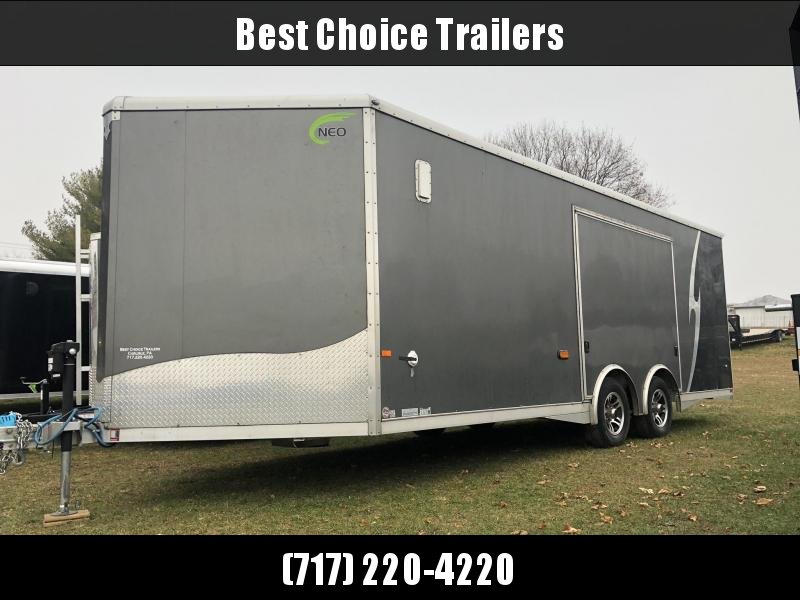 USED 2019 NEO Aluminum 8.5x22' 9900# Enclosed Car Trailer * NCBS2285 * FULL ESCAPE DOOR * ALUMINUM WHEELS * 5200# AXLES * DEXTER TORSION * ROUND TOP * NXP RAMP * SPREAD AXLE * LOADED USED 2019 NEO Aluminum 8.5x22' 9900# Enclosed Car Trailer * NCBS2285 * FULL ESCAPE DOOR * ALUMINUM WHEELS * 5200# AXLES * DEXTER TORSION * ROUND TOP * NXP RAMP * SPREAD AXLE * LOADED