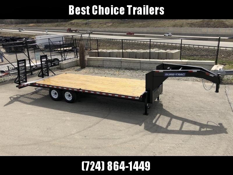 2019 Sure-Trac 102x24 Gooseneck Beavertail Deckover Trailer 15000# GVW * FULL TOOLBOX * DUAL 12K JACKS * HD 4" CHANNEL STAND UP RAMPS + SPRING ASSIST * 10" I-BEAM MAINFRAME * CHANNEL SIDE RAIL * RUBRAIL/STAKE POCKETS/D-RINGS * LED'S * CLEARANCE 2019 Sure-Trac 102x24 Gooseneck Beavertail Deckover Trailer 15000# GVW * FULL TOOLBOX * DUAL 12K JACKS * HD 4" CHANNEL STAND UP RAMPS + SPRING ASSIST * 10" I-BEAM MAINFRAME * CHANNEL SIDE RAIL * RUBRAIL/STAKE POCKETS/D-RINGS * LED'S * CLEARANCE