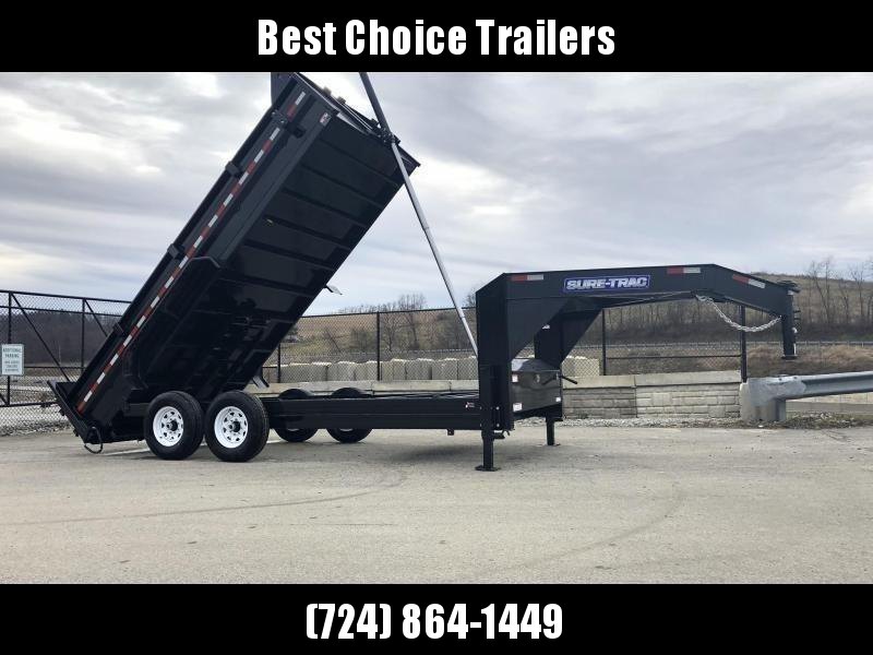 2020 Sure-Trac 7x14' 16000# Low Profile HD GOOSENECK Dump Trailer * TELESCOPIC HOIST * 8000# AXLE UPGRADE * 7 GAUGE FLOOR * DUAL HYDRAULIC JACKS * DELUXE TARP KIT 2020 Sure-Trac 7x14' 16000# Low Profile HD GOOSENECK Dump Trailer * TELESCOPIC HOIST * 8000# AXLE UPGRADE * 7 GAUGE FLOOR * DUAL HYDRAULIC JACKS * DELUXE TARP KIT
