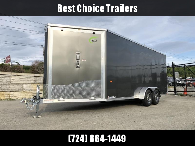 2020 Neo 7x22' Aluminum Enclosed All-Sport Trailer * 7' HEIGHT - UTV PKG * CHARCOAL * FRONT RAMP * LOADED * UTV * ATV * Motorcycle * Snowmobile 2020 Neo 7x22' Aluminum Enclosed All-Sport Trailer * 7' HEIGHT - UTV PKG * CHARCOAL * FRONT RAMP * LOADED * UTV * ATV * Motorcycle * Snowmobile