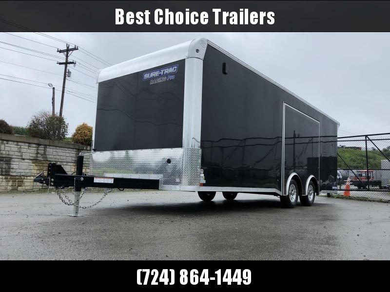 2020 Sure Trac Racing Pro Enclosed Car Hauler Trailer * STBNRP10224TA-100 * NEW MODEL * LOADED * FULL ESCAPE HATCH * BLACK 2020 Sure Trac Racing Pro Enclosed Car Hauler Trailer * STBNRP10224TA-100 * NEW MODEL * LOADED * FULL ESCAPE HATCH * BLACK