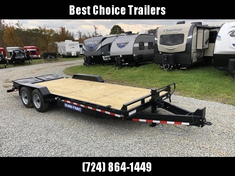 2019 Sure-Trac 7x20' Equipment Trailer 16000# GVW * FULL WIDTH RAMPS W/ SPRING ASSIST + EXTENDED SELF CLEANING DOVETAIL * 8000# AXLE UPGRADE * 17.5" 16-PLY RUBBER * 3 3/8" BRAKES * 8" TONGUE * HD COUPLER * RUBRAIL/STAKE POCKETS/D-RINGS * CLEARANCE 2019 Sure-Trac 7x20' Equipment Trailer 16000# GVW * FULL WIDTH RAMPS W/ SPRING ASSIST + EXTENDED SELF CLEANING DOVETAIL * 8000# AXLE UPGRADE * 17.5" 16-PLY RUBBER * 3 3/8" BRAKES * 8" TONGUE * HD COUPLER * RUBRAIL/STAKE POCKETS/D-RINGS * CLEARANCE