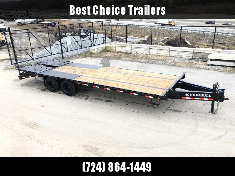 2020 Ironbull 102x21+5' Pintle Beavertail Flatbed Deckover 29990# GVW * 15000# DEXTER'S * FULL WIDTH RAMPAGE RAMPS * PIERCED FRAME * UNDER FRAME BRIDGE * 17.5" RUBBER * MUD FLAPS 2020 Ironbull 102x21+5' Pintle Beavertail Flatbed Deckover 29990# GVW * 15000# DEXTER'S * FULL WIDTH RAMPAGE RAMPS * PIERCED FRAME * UNDER FRAME BRIDGE * 17.5" RUBBER * MUD FLAPS