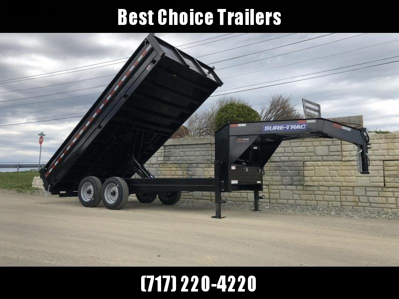 2019 Sure-Trac 8x16' HD Gooseneck Deckover Dump Trailer 16000# GVW * 8000# AXLE UPGRADE * FOLD DOWN SIDES * CLEARANCE 2019 Sure-Trac 8x16' HD Gooseneck Deckover Dump Trailer 16000# GVW * 8000# AXLE UPGRADE * FOLD DOWN SIDES * CLEARANCE