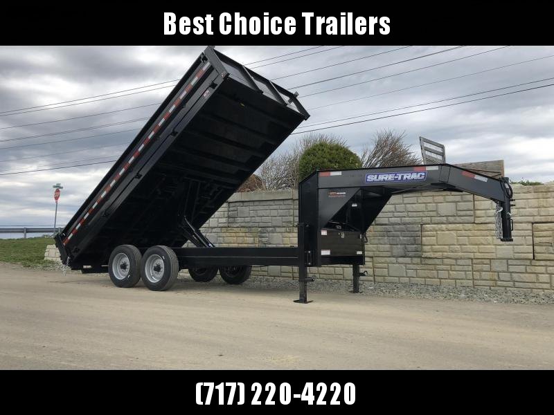 2019 Sure-Trac 8x16' HD Gooseneck Deckover Dump Trailer 16000# GVW * 8000# AXLE UPGRADE * FOLD DOWN SIDES * CLEARANCE 2019 Sure-Trac 8x16' HD Gooseneck Deckover Dump Trailer 16000# GVW * 8000# AXLE UPGRADE * FOLD DOWN SIDES * CLEARANCE