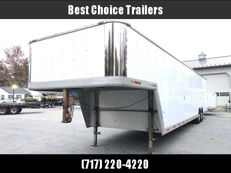 USED Exiss 8.5x40' Aluminum Gooseneck Enclosed 2-Car Hauler Trailer 14000# GVW * ALUMINUM INTERIOR * EXTRUDED FLOOR * GOOSENECK * DEXTER TORSION USED Exiss 8.5x40' Aluminum Gooseneck Enclosed 2-Car Hauler Trailer 14000# GVW * ALUMINUM INTERIOR * EXTRUDED FLOOR * GOOSENECK * DEXTER TORSION