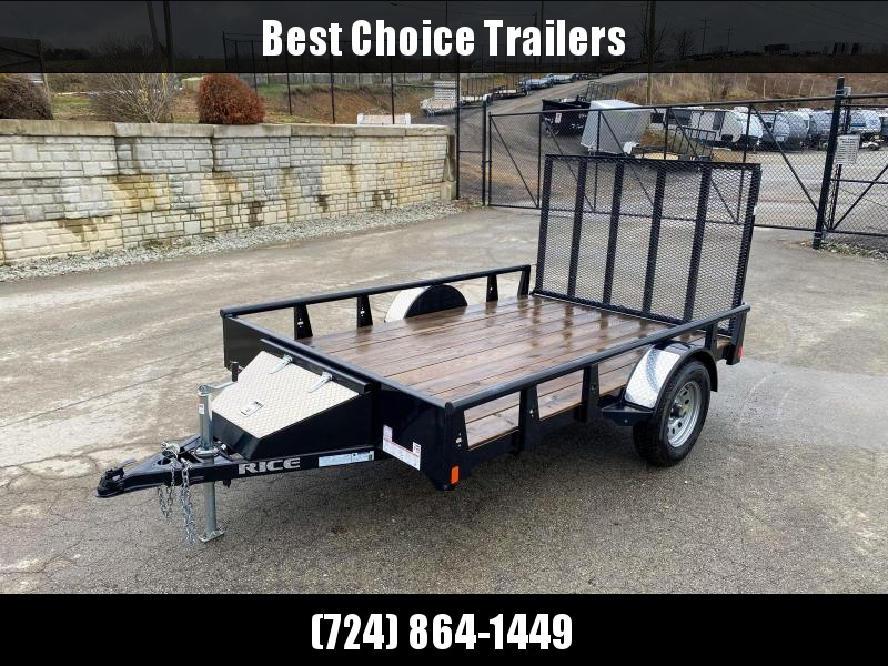 NEW Rice 76x10' Solid Side Utility Landscape Trailer 2990# GVW * PIPE TOP * TUBE GATE * FRONT TOOLBOX * SOLID SIDES * POWDERCOATED * LED'S * RADIALS * CLEARANCE NEW Rice 76x10' Solid Side Utility Landscape Trailer 2990# GVW * PIPE TOP * TUBE GATE * FRONT TOOLBOX * SOLID SIDES * POWDERCOATED * LED'S * RADIALS * CLEARANCE