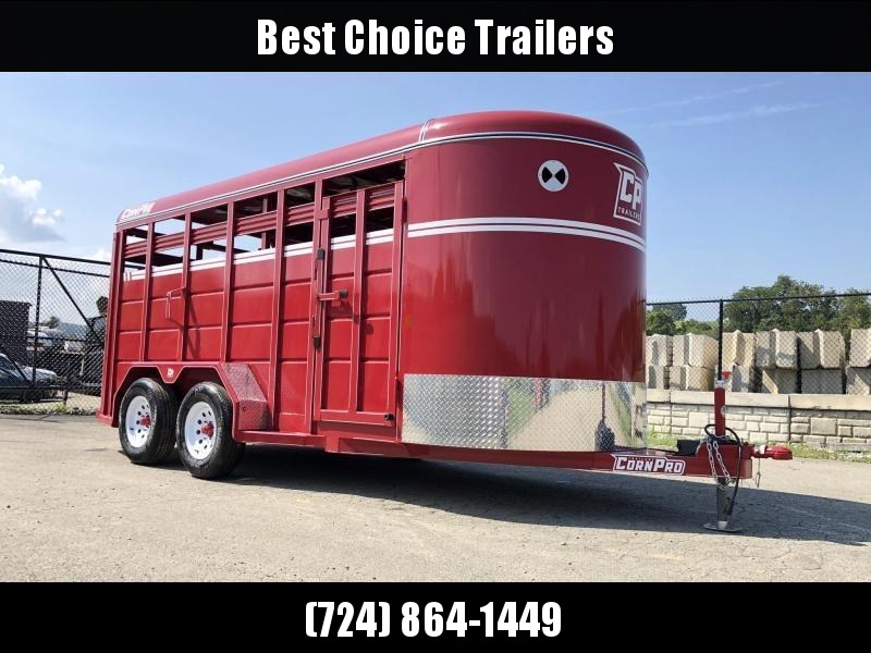 2019 Corn Pro 16' Livestock Trailer 7000# GVW * RED * TORSION 2019 Corn Pro 16' Livestock Trailer 7000# GVW * RED * TORSION
