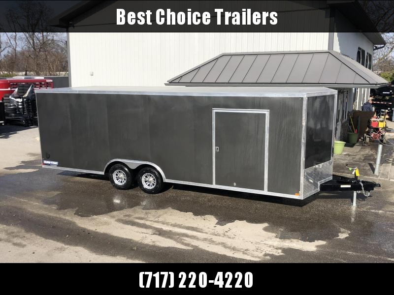 2020 Sure-Trac 8.5x20' Deluxe Pro Series Enclosed Car Hauler Trailer 9900# GVW * CHARCOAL EXTERIOR * V-NOSE * RAMP * 5200# TORSION AXLES * NUDO FLOOR & RAMP * VINYL WALLS * ESCAPE HATCH * .030 SCREWLESS EXTERIOR * ALUMINUM WHEELS * 1 PC ROOF * 48" RV DOOR 2020 Sure-Trac 8.5x20' Deluxe Pro Series Enclosed Car Hauler Trailer 9900# GVW * CHARCOAL EXTERIOR * V-NOSE * RAMP * 5200# TORSION AXLES * NUDO FLOOR & RAMP * VINYL WALLS * ESCAPE HATCH * .030 SCREWLESS EXTERIOR * ALUMINUM WHEELS * 1 PC ROOF * 48" RV DOOR