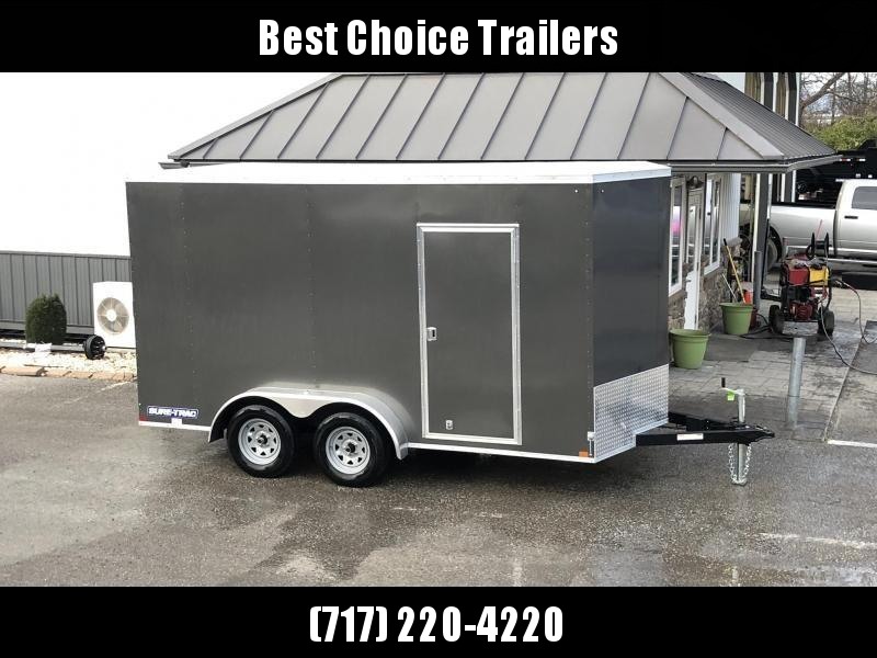 2020 Sure-Trac 7x14' Enclosed Cargo Trailer 7000# GVW * CHARCOAL EXTERIOR * V-NOSE * RAMP * +12" HEIGHT (7') * 4 D-RINGS * HEAVY WALL FRAME * LOADING LIGHT * STABILIZER JACKS * BEAVERTAIL * UTV PACKAGE * .030 SEMI-SCREWLESS EXTERIOR * TUBE STUDS * RV DOOR 2020 Sure-Trac 7x14' Enclosed Cargo Trailer 7000# GVW * CHARCOAL EXTERIOR * V-NOSE * RAMP * +12" HEIGHT (7') * 4 D-RINGS * HEAVY WALL FRAME * LOADING LIGHT * STABILIZER JACKS * BEAVERTAIL * UTV PACKAGE * .030 SEMI-SCREWLESS EXTERIOR * TUBE STUDS * RV DOOR