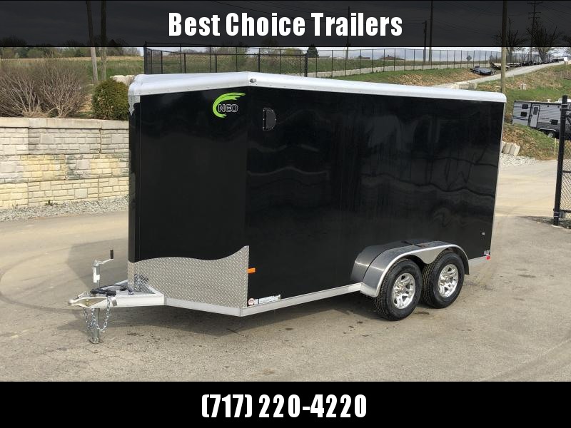 2020 Neo 7x16 NAVR Aluminum Enclosed Cargo Trailer * BLACK N CHARCOAL2-TONE EXTERIOR W JD SLASH * BARN DOORS * ALUMINUM WHEELS * 7' HEIGHT UPGRADE 2020 Neo 7x16 NAVR Aluminum Enclosed Cargo Trailer * BLACK N CHARCOAL2-TONE EXTERIOR W JD SLASH * BARN DOORS * ALUMINUM WHEELS * 7' HEIGHT UPGRADE