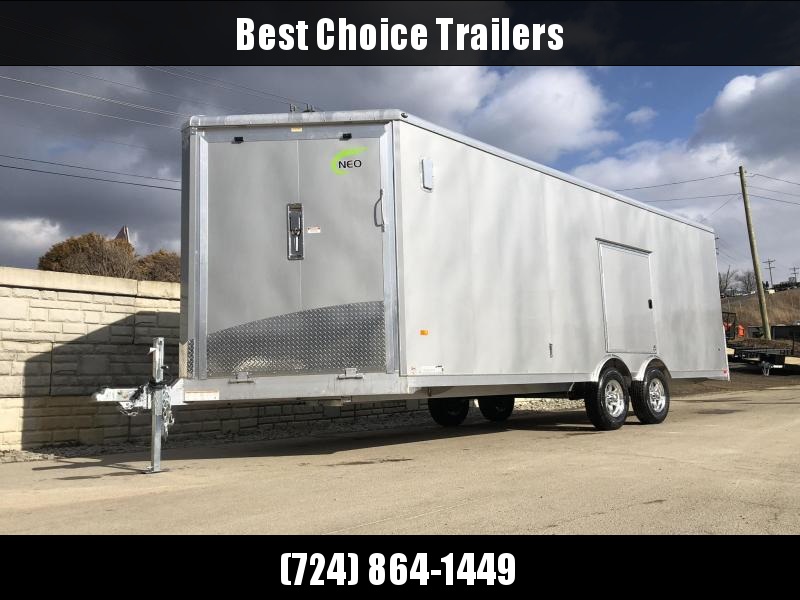 2020 NEO 8.5x22' NMS Aluminum Round Top Enclosed All Sport Car Hauler Trailer 9990# GVW NMS2285TR * LOADED * SILVER EXTERIOR * BIKES UTV'S SNOWMOBILE CARS ATV'S 2020 NEO 8.5x22' NMS Aluminum Round Top Enclosed All Sport Car Hauler Trailer 9990# GVW NMS2285TR * LOADED * SILVER EXTERIOR * BIKES UTV'S SNOWMOBILE CARS ATV'S
