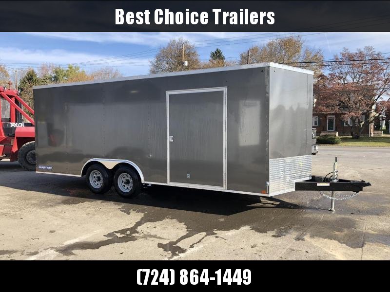 2020 Sure-Trac 8.5x20' Enclosed Car Hauler Trailer 7000# GVW * CHARCOAL EXTERIOR * V-NOSE * RAMP * .030 SEMI-SCREWLESS EXTERIOR * 16" O.C. C/M * TUBE STUDS * 48" RV DOOR * SET BACK JACK * UNDERCOATED * BULLET LED'S 2020 Sure-Trac 8.5x20' Enclosed Car Hauler Trailer 7000# GVW * CHARCOAL EXTERIOR * V-NOSE * RAMP * .030 SEMI-SCREWLESS EXTERIOR * 16" O.C. C/M * TUBE STUDS * 48" RV DOOR * SET BACK JACK * UNDERCOATED * BULLET LED'S
