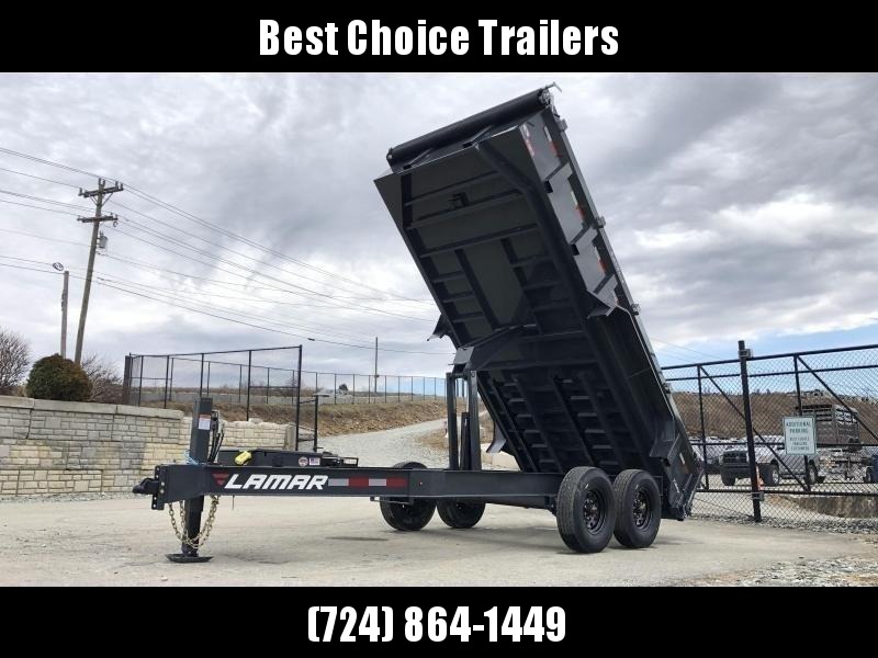 2020 Lamar 7x16' Dump Trailer 14000# GVW DELUXE * HYDRAULIC JACK * DELUXE TARP * 7 GAUGE * OIL BATH * 12" O.C. * SCISSOR * 14-PLY RUBBER * REAR SUPPORT STANDS * CHARCOAL 2020 Lamar 7x16' Dump Trailer 14000# GVW DELUXE * HYDRAULIC JACK * DELUXE TARP * 7 GAUGE * OIL BATH * 12" O.C. * SCISSOR * 14-PLY RUBBER * REAR SUPPORT STANDS * CHARCOAL