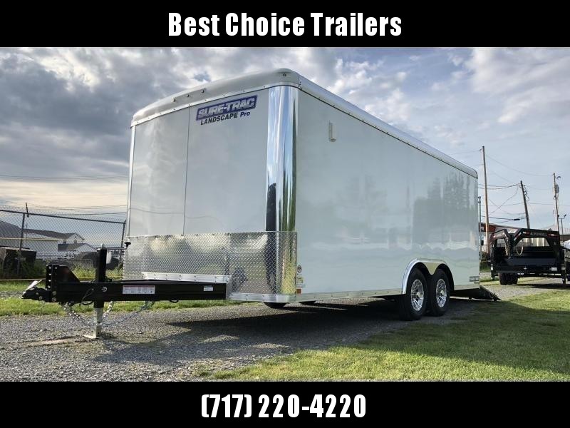 2020 Sure-Trac 8.5x22' Landscape Pro Enclosed Trailer 9900# GVW * WHITE EXTERIOR * 2X6" PLANK FLOOR * EXTENDED TONGUE * 5200# TORSION * INTEGRATED KNIFE EDGE * STEEL WORKBENCH * EXTENDED TONGUE * ADJUSTABLE COUPLER * DROP LEG JACK * HD GUSSETS/REINFORCEME 2020 Sure-Trac 8.5x22' Landscape Pro Enclosed Trailer 9900# GVW * WHITE EXTERIOR * 2X6" PLANK FLOOR * EXTENDED TONGUE * 5200# TORSION * INTEGRATED KNIFE EDGE * STEEL WORKBENCH * EXTENDED TONGUE * ADJUSTABLE COUPLER * DROP LEG JACK * HD GUSSETS/REINFORCEME