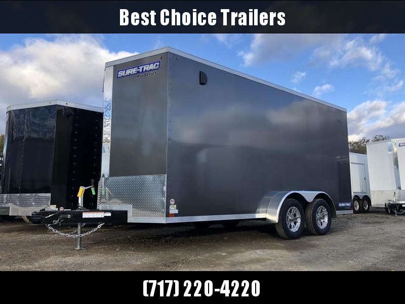 2020 Sure-Trac 7x14' Enclosed Cargo Trailer 7000# GVW * CHARCOAL * SCREWLESS * ALUM WHEELS * 1PC ROOF * 6'6" H * 6" FRAME 2020 Sure-Trac 7x14' Enclosed Cargo Trailer 7000# GVW * CHARCOAL * SCREWLESS * ALUM WHEELS * 1PC ROOF * 6'6" H * 6" FRAME