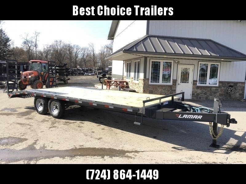 2019 Lamar 102x22' Beavertail Deckover Trailer 14000# GVW * STAND UP RAMPS + SPRING ASSIST * CHARCOAL * TOOL TRAY * HD COUPLER * I-BEAM FRAME * 16" O.C. C/M * RUBRAIL/STAKE POCKETS/PIPE SPOOLS * CHANNEL SIDE RAIL * 4X8" TUBE BUMPER * CLEARANCE 2019 Lamar 102x22' Beavertail Deckover Trailer 14000# GVW * STAND UP RAMPS + SPRING ASSIST * CHARCOAL * TOOL TRAY * HD COUPLER * I-BEAM FRAME * 16" O.C. C/M * RUBRAIL/STAKE POCKETS/PIPE SPOOLS * CHANNEL SIDE RAIL * 4X8" TUBE BUMPER * CLEARANCE