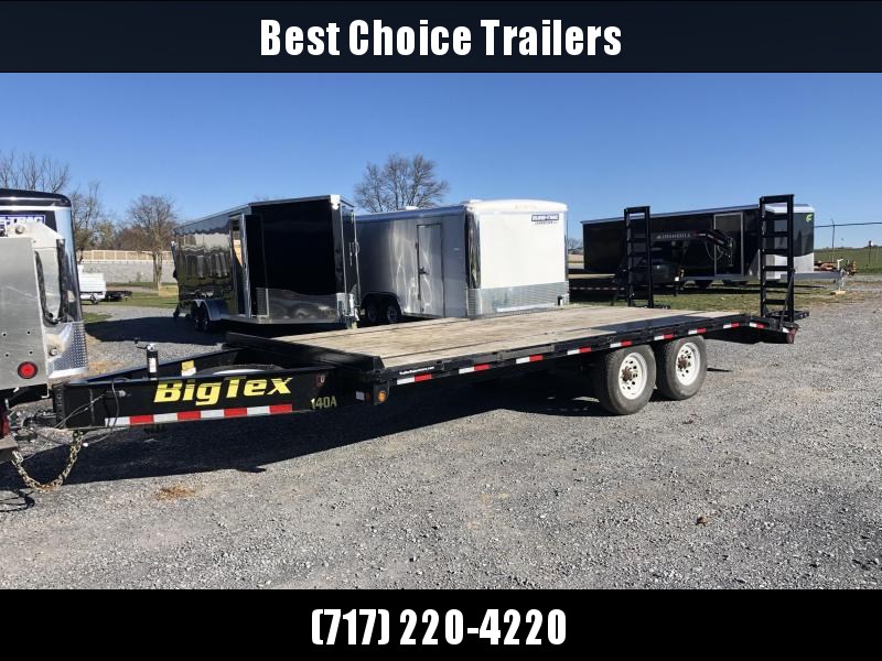 USED 2016 Big Tex 102x20' Beavertail Flatbed Trailer 14000# GVW * 12" I-BEAM FRAME * PIERCED FRAME * CHAIN TRAY * SPARE TIRE USED 2016 Big Tex 102x20' Beavertail Flatbed Trailer 14000# GVW * 12" I-BEAM FRAME * PIERCED FRAME * CHAIN TRAY * SPARE TIRE