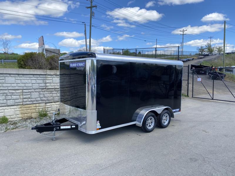 2020 Sure-Trac 7x16' Pro Series Enclosed Cargo Trailer 7000# GVW * BLACK EXTERIOR * .030 SCREWLESS EXTERIOR * ROUND TOP * ALUMINUM WHEELS * 1 PC ROOF * 6'6" HEIGHT * 6" FRAME * 16" O.C. C/M * PLYWOOD * TUBE STUDS 2020 Sure-Trac 7x16' Pro Series Enclosed Cargo Trailer 7000# GVW * BLACK EXTERIOR * .030 SCREWLESS EXTERIOR * ROUND TOP * ALUMINUM WHEELS * 1 PC ROOF * 6'6" HEIGHT * 6" FRAME * 16" O.C. C/M * PLYWOOD * TUBE STUDS