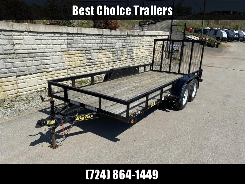USED 2012 Big Tex Trailers 7x16' 5000# GVW Utility Trailer * TUBE TOP * TUBE GATE * SPARE TIRE MOUNT * D-RINGS * USED 2012 Big Tex Trailers 7x16' 5000# GVW Utility Trailer * TUBE TOP * TUBE GATE * SPARE TIRE MOUNT * D-RINGS *