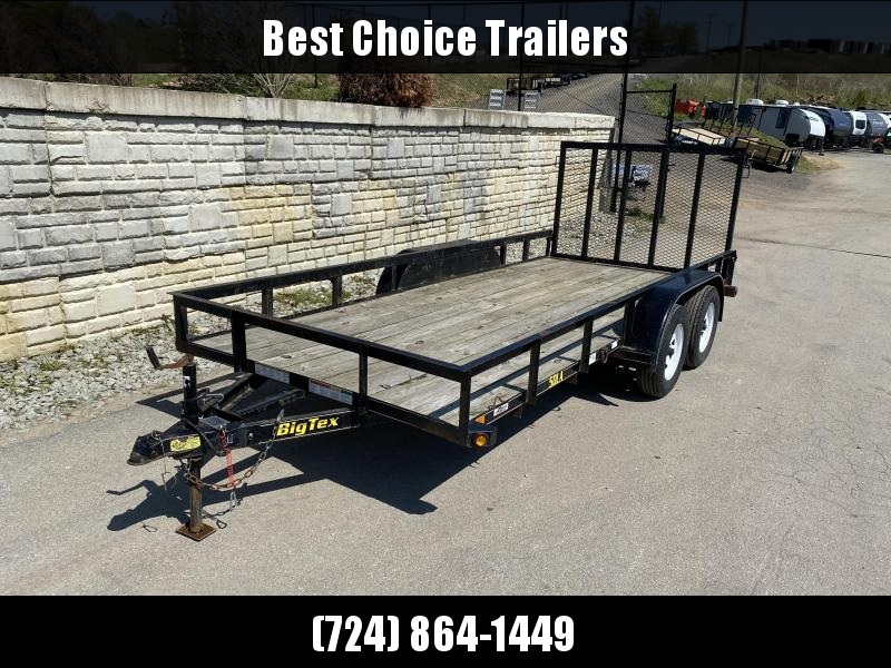 USED 2012 Big Tex Trailers 7x16' 5000# GVW Utility Trailer * TUBE TOP * TUBE GATE * SPARE TIRE MOUNT * D-RINGS * USED 2012 Big Tex Trailers 7x16' 5000# GVW Utility Trailer * TUBE TOP * TUBE GATE * SPARE TIRE MOUNT * D-RINGS *