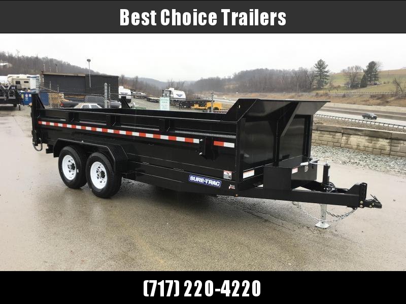 2020 Sure-Trac 7x16' Dump Trailer 14000# GVW * OVERSIZE 4X42" DUAL PISTON * FRONT/REAR BULKHEAD * INTEGRATED KEYWAY * 2' SIDES * UNDERBODY TOOL TRAY * ADJUSTABLE COUPLER * 110V CHARGER * UNDERMOUNT RAMPS * COMBO GATE * 7K JACK 2020 Sure-Trac 7x16' Dump Trailer 14000# GVW * OVERSIZE 4X42" DUAL PISTON * FRONT/REAR BULKHEAD * INTEGRATED KEYWAY * 2' SIDES * UNDERBODY TOOL TRAY * ADJUSTABLE COUPLER * 110V CHARGER * UNDERMOUNT RAMPS * COMBO GATE * 7K JACK