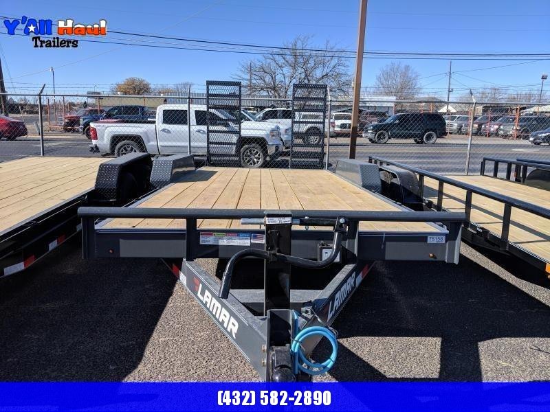 Lamar 83 X 20 7K Equipment Trailer Stand up Ramps Lamar 83 X 20 7K Equipment Trailer Stand up Ramps