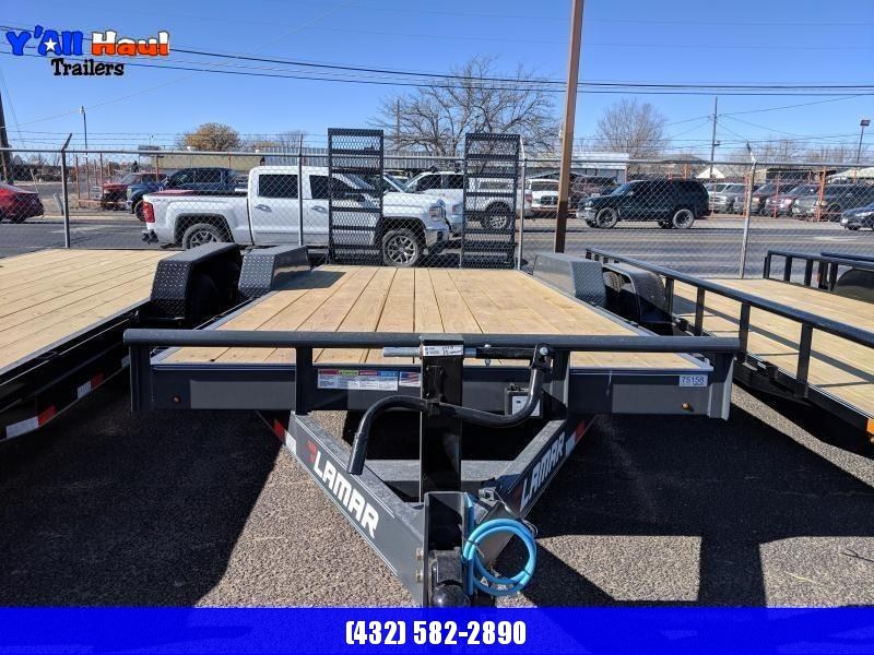Lamar 83 X 20 7K Equipment Trailer Stand up Ramps Lamar 83 X 20 7K Equipment Trailer Stand up Ramps