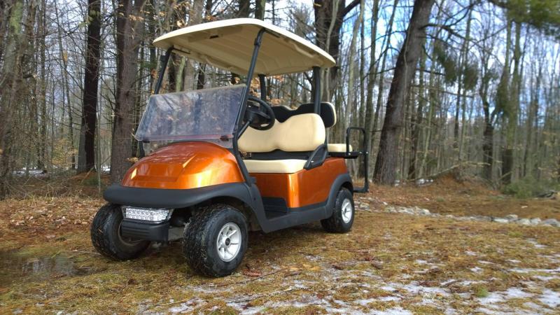 Atomic Orange Metallic Club Car Electric 4 Pass Golf Cart Atomic Orange Metallic Club Car Electric 4 Pass Golf Cart