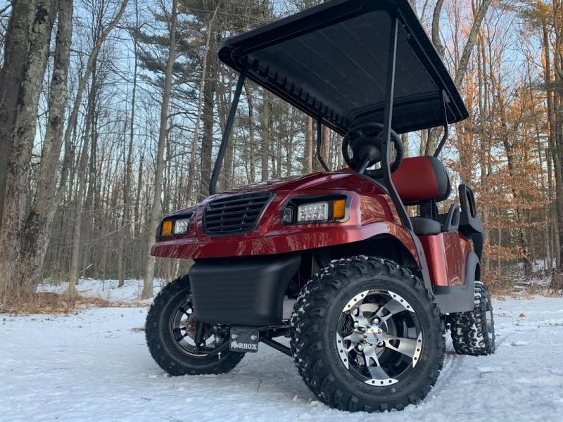 CUSTOM Precedent Burgundy Metallic Phantom ELEC 4PASS Golf Car LIFTED CUSTOM Precedent Burgundy Metallic Phantom ELEC 4PASS Golf Car LIFTED