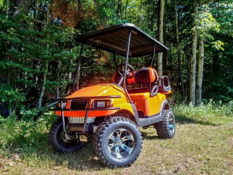 CUSTOM Precedent HARLEY ORANGE Phantom ELEC 4PASS Golf Cart CUSTOM Precedent HARLEY ORANGE Phantom ELEC 4PASS Golf Cart