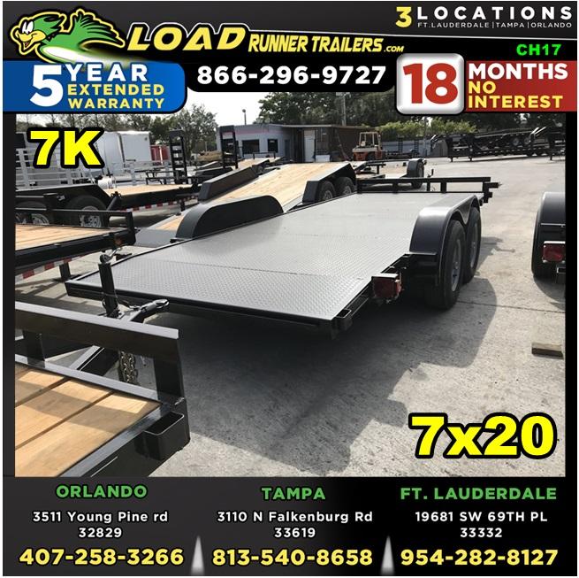 *CH17* 7x20 7K Steel Deck Car Hauler Trailer LR Haulers & Trailers 7 x 20 | CH82-20T3-1B-SD *CH17* 7x20 7K Steel Deck Car Hauler Trailer LR Haulers & Trailers 7 x 20 | CH82-20T3-1B-SD