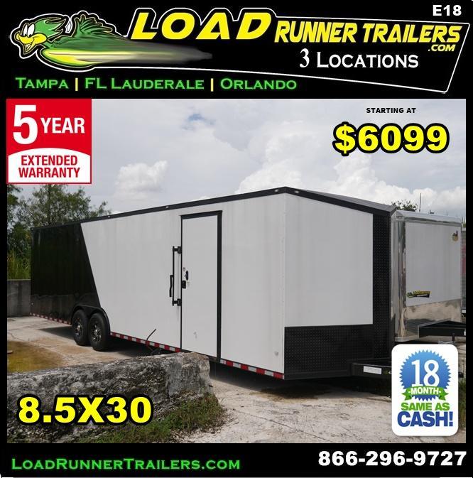 *E18* 8.5x30 Enclosed Car Hauler Trailer Cargo Trailers 8.5 x 30 | EV8.5-30T7-R *E18* 8.5x30 Enclosed Car Hauler Trailer Cargo Trailers 8.5 x 30 | EV8.5-30T7-R