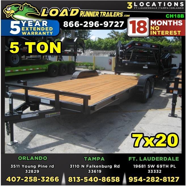 *CH18B* 7x20 5 TON Car Trailer w/Brakes |LR Haulers & Trailers 7 x 20 | CH82-20T5-2B *CH18B* 7x20 5 TON Car Trailer w/Brakes |LR Haulers & Trailers 7 x 20 | CH82-20T5-2B