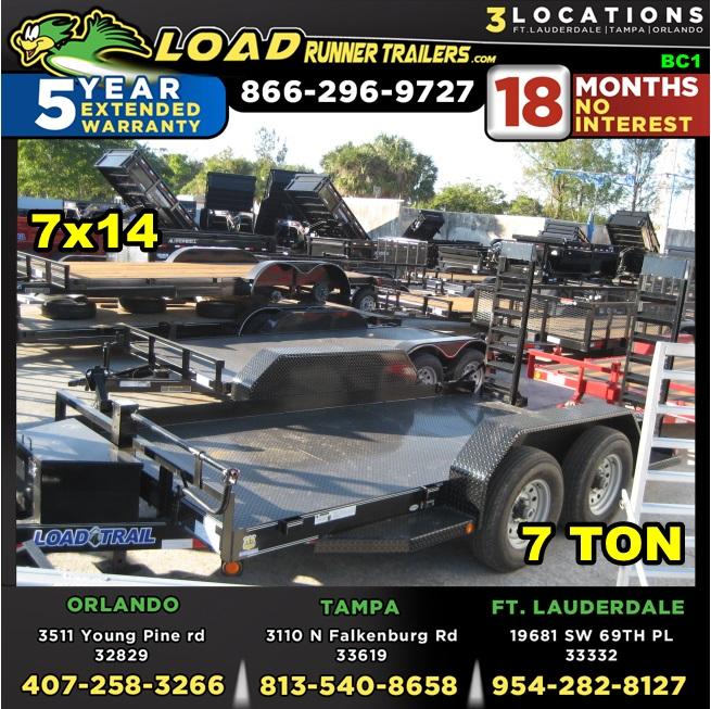 *BC1* 7x14 Bobcat Equipment Hauler Trailer|LR Trailers 7 x 14 | BC80-14T7-SD/KR *BC1* 7x14 Bobcat Equipment Hauler Trailer|LR Trailers 7 x 14 | BC80-14T7-SD/KR