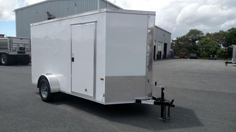 ROCK SOLID 2020 6' x 12' WHITE SINGLE AXLE V-NOSE ENCLOSED TRAILER ROCK SOLID 2020 6' x 12' WHITE SINGLE AXLE V-NOSE ENCLOSED TRAILER