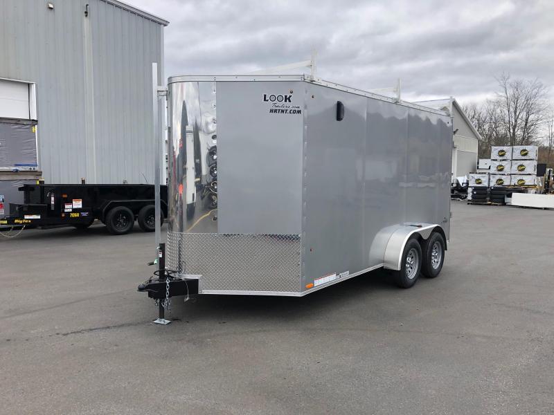 2020 Look 7x14' Tandem Axle Screwless Silver Enclosed Cargo Trailer w/Ladder Racks 2020 Look 7x14' Tandem Axle Screwless Silver Enclosed Cargo Trailer w/Ladder Racks