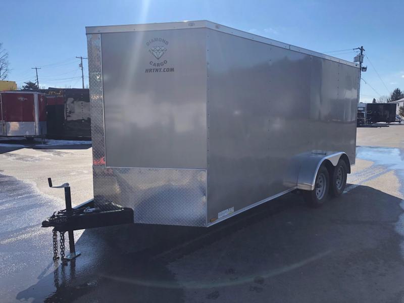 DIAMOND CARGO 2019 7' x 16' PEWTER TANDEM AXLE V-NOSE CARGO TRAILER DIAMOND CARGO 2019 7' x 16' PEWTER TANDEM AXLE V-NOSE CARGO TRAILER
