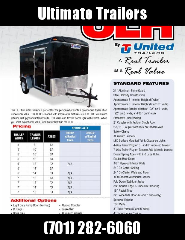 2019 United Trailers ULH58SA30-S Enclosed Cargo Trailer 2019 United Trailers ULH58SA30-S Enclosed Cargo Trailer
