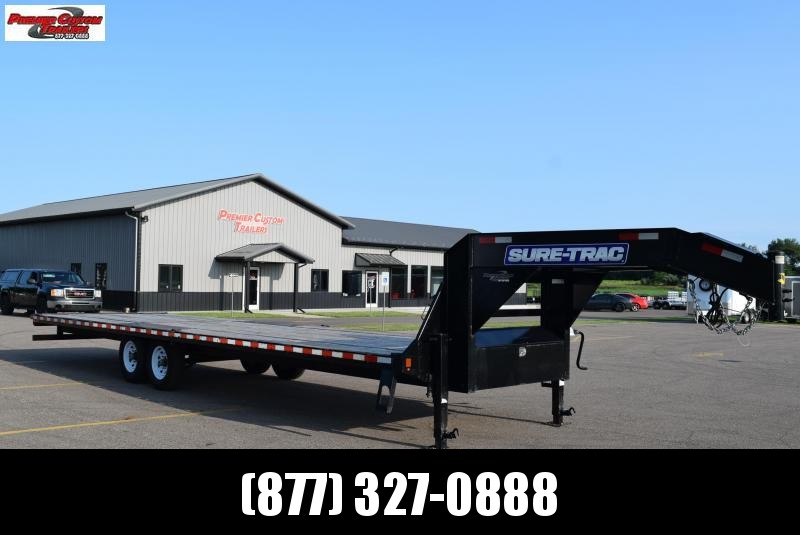 USED 2019 SURE-TRAC 30' HOTSHOT GOOSENECK EQUIPMENT TRAILER USED 2019 SURE-TRAC 30' HOTSHOT GOOSENECK EQUIPMENT TRAILER