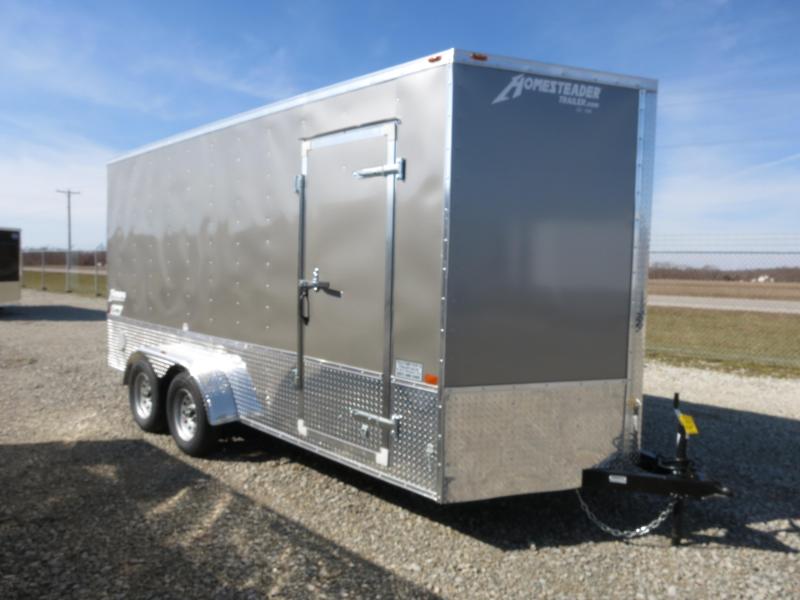 Homesteader Trailers 7x16 Enclosed Trailer w/ Ramp Door - Side Wall Vents - D Rings - Side Door Homesteader Trailers 7x16 Enclosed Trailer w/ Ramp Door - Side Wall Vents - D Rings - Side Door