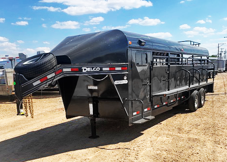 2020 Black Delco Stock Trailer with Smart Tack 2020 Black Delco Stock Trailer with Smart Tack