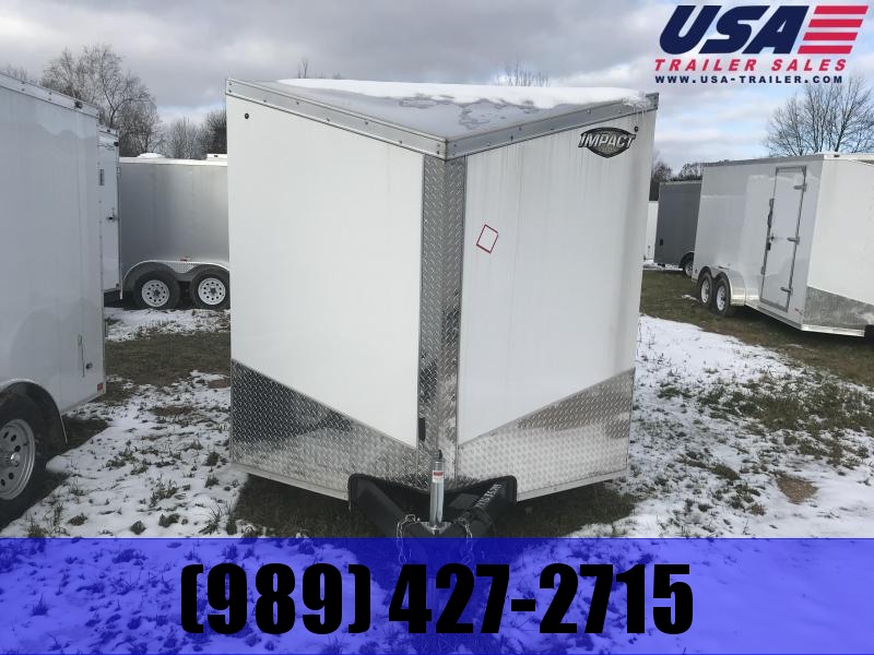2019 Impact Trailers 7x16 White Ramp Enclosed Cargo Trailer 2019 Impact Trailers 7x16 White Ramp Enclosed Cargo Trailer