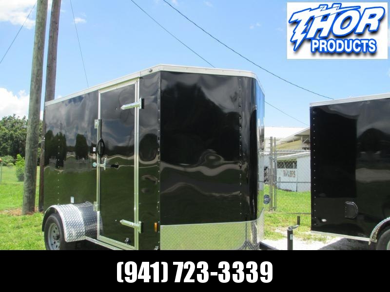 NEW 6X10 .030 BLACK Cargo Trailer w/side door and rear RAMP door NEW 6X10 .030 BLACK Cargo Trailer w/side door and rear RAMP door