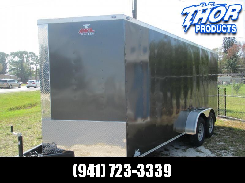 NEW 7 x 16 TA Enclosed Trailer V-nose CHARCOAL Ramp 7' INTERIOR HEIGHT!! UTV GOLF CART HAULER NEW 7 x 16 TA Enclosed Trailer V-nose CHARCOAL Ramp 7' INTERIOR HEIGHT!! UTV GOLF CART HAULER