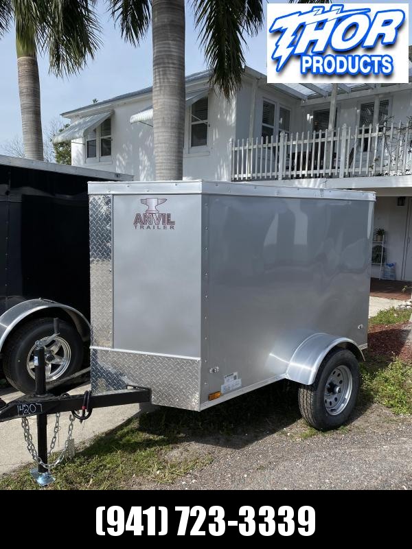 NEW 4X6 SA Trailer V-NOSE SILVER * SWING DOOR * RADIAL TIRES NEW 4X6 SA Trailer V-NOSE SILVER * SWING DOOR * RADIAL TIRES