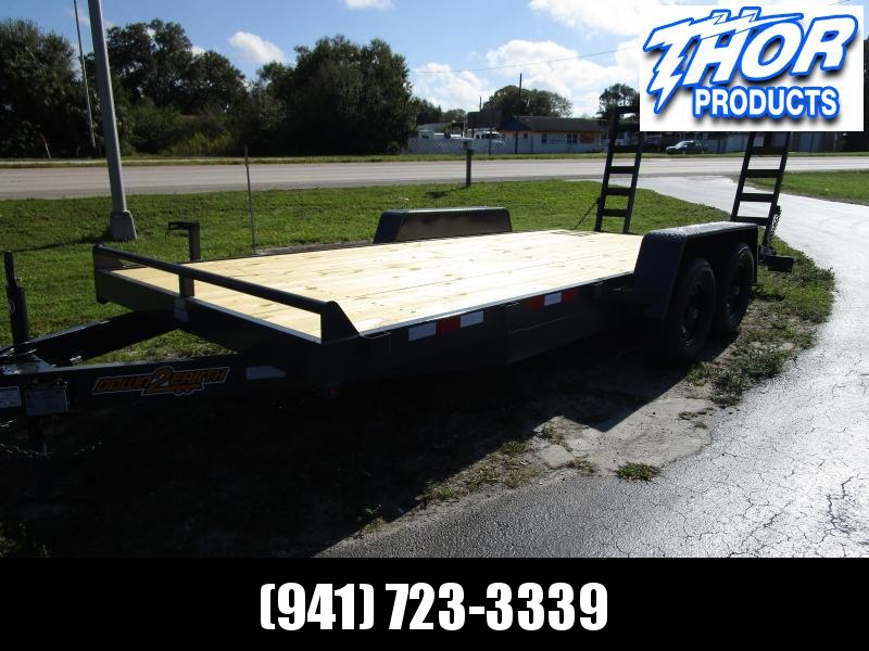 NEW 18' TA 10K Equipment Trailer LED Lights GRAY RADIAL TIRES NEW 18' TA 10K Equipment Trailer LED Lights GRAY RADIAL TIRES