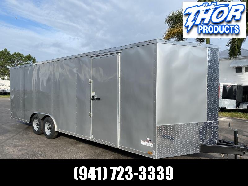 8.5 X 24 V-nose 10K Car / Racing Trailer Silver with Ramp 8.5 X 24 V-nose 10K Car / Racing Trailer Silver with Ramp
