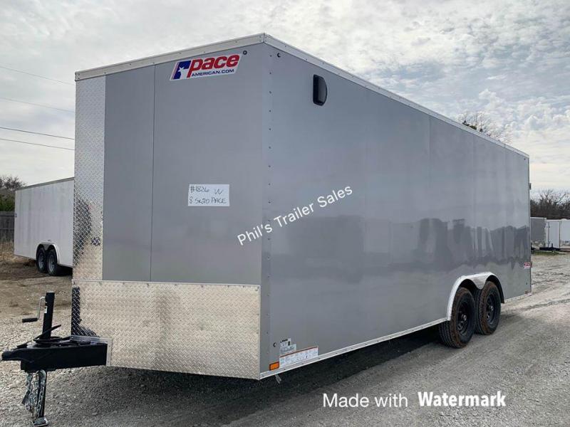 8.5X20 Pace American 7 FT INTERIOR 5200 LB AXLES Slant Nose Enclosed Cargo Trailer 8.5X20 Pace American 7 FT INTERIOR 5200 LB AXLES Slant Nose Enclosed Cargo Trailer