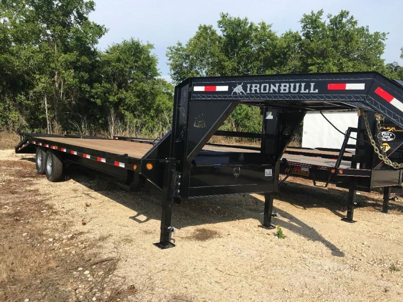 Iron Bull 28 GOOSENECK Equipment Trailer DECK OVER FLIP OVER RAMPS Iron Bull 28 GOOSENECK Equipment Trailer DECK OVER FLIP OVER RAMPS